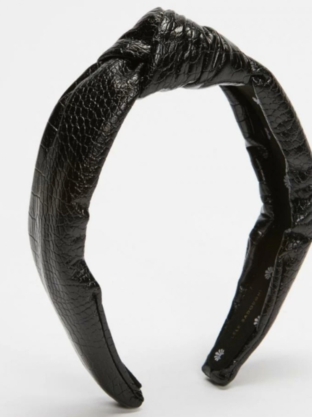 Lele sadoughi Faux-Croc Slim Knotted Headband